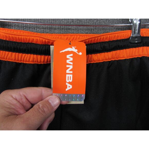 NIKE WNBA Basketball Shorts Mens Small Dri Fit Pull On Drawstring Black Orange - Picture 4 of 13